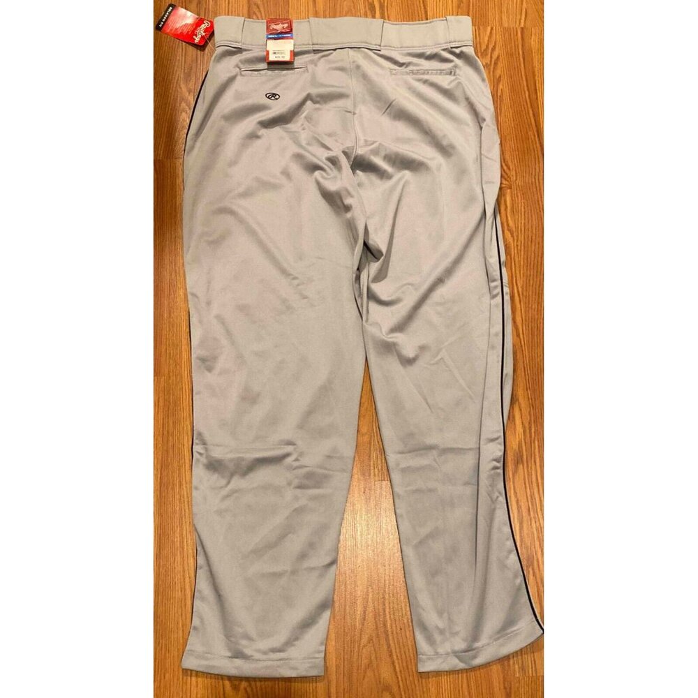 Rawlings Relaxed Fit Baseball Pants Mens XL 30" Gray Pro-Dri Adult Sports NWT - Picture 2 of 8
